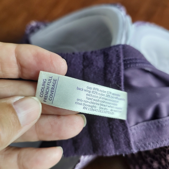 Cacique French Full Cooling bra purple and white Size 44F - Picture 12 of 14